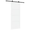 Porte coulissante avec quincaillerie blanche 93x232 cm en bois massif de pin 