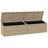 Boîte de rangement de jardin beige 220x50x58 cm résine tressée 