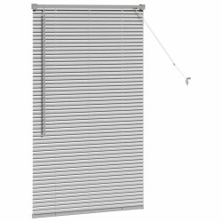 Store de Fenêtre avec des rideaux Argenté 80 x 130 cm Aluminium 