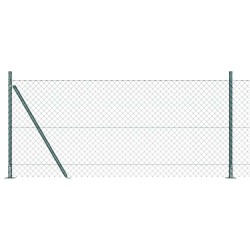 Jeu de Poteaux de Clôture Argent 0.8 x 25 m Acier galvanisé 
