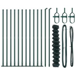 Jeu de Poteaux de Clôture Argent 0.8 x 25 m Acier galvanisé 