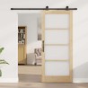 Porte coulissante avec quincaillerie 'ORKDAL'en bois massif et verre 