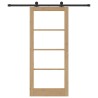 Porte coulissante avec quincaillerie 'ORKDAL'en bois massif et verre 