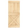 Porte coulissante et kit de quincaillerie 90x210 cm pin massif 