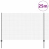 Clôture en fil soudé avec 22 poteaux en U Gris 1.6x25 m Acier 