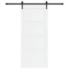 Porte Coulissante avec Ensemble de Quincaillerie Blanche 86x198,5 cm Bois Massif en Pin 
