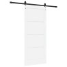 Porte Coulissante avec Ensemble de Quincaillerie Blanche 86x198,5 cm Bois Massif en Pin 