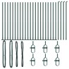 Pieux de clôture avec bases - 26 pièces Ø32mm, 68,5cm en acier galvanisé 