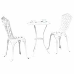 Set de bistro jardin 3 pièces en alu blanc 
