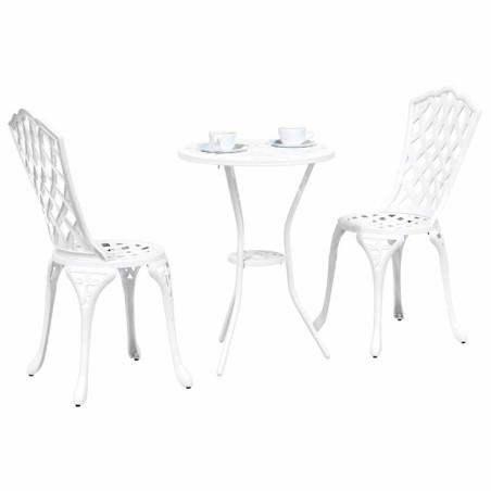 Set de bistro jardin 3 pièces en alu blanc 