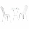 Set de bistro jardin 3 pièces en alu blanc 