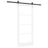 Porte coulissante avec matériel blanc 86x198,5 cm en pin massif 