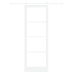 Ensemble de porte coulissante avec matériel blanc 83x232 cm en bois massif en pin 