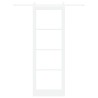 Ensemble de porte coulissante avec matériel blanc 83x232 cm en bois massif en pin 