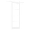 Ensemble de porte coulissante avec matériel blanc 83x232 cm en bois massif en pin 