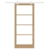 Ensemble de Porte Coulissante avec Quincaillerie 93x211 cm Bois Massif Pin 