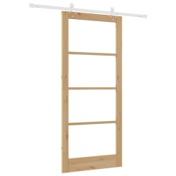 Ensemble de Porte Coulissante avec Quincaillerie 93x211 cm Bois Massif Pin 