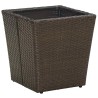 Set de Bistro de Jardin 3 Pièces avec Coussins en Poly Rattan Marron 