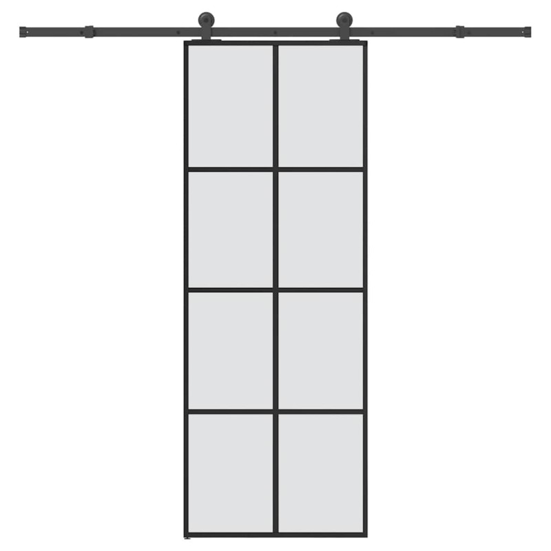 Porte coulissante avec kit de quincaillerie 76x205 cm Verre ESG 