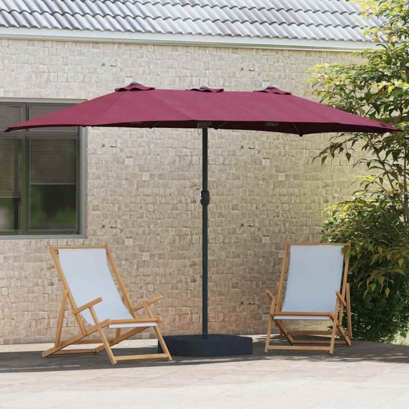 Parasol de jardin Rouge bordeaux 385 x 209 x 244 cm tissu 