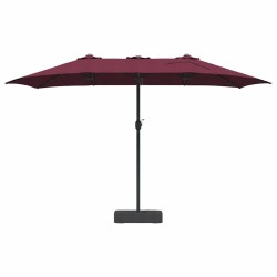 Parasol de jardin Rouge bordeaux 385 x 209 x 244 cm tissu 