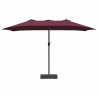 Parasol de jardin Rouge bordeaux 385 x 209 x 244 cm tissu 