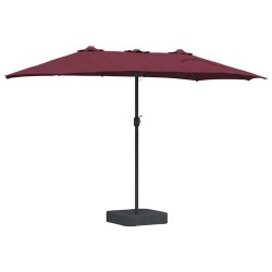 Parasol de jardin Rouge bordeaux 385 x 209 x 244 cm tissu 