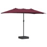 Parasol de jardin Rouge bordeaux 385 x 209 x 244 cm tissu 