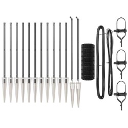 Clôture Euro avec 13 poteaux pointus 0.6 x 25 m en acier galvanisé gris 