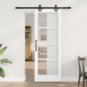 Porte coulissante avec kit de matériel Blanc 73.5x198.5 cm Bois massif en pin 
