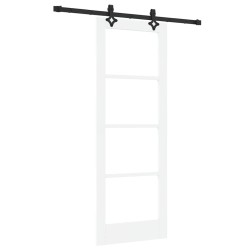 Porte coulissante avec kit de matériel Blanc 73.5x198.5 cm Bois massif en pin 
