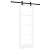 Porte coulissante avec kit de matériel Blanc 73.5x198.5 cm Bois massif en pin 