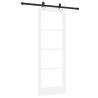 Porte coulissante avec kit de matériel Blanc 73.5x198.5 cm Bois massif en pin 