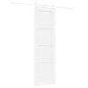 Porte Coulissante avec Kit de Quincaillerie Blanche 61x198,5 cm en Bois de Pin Massif 