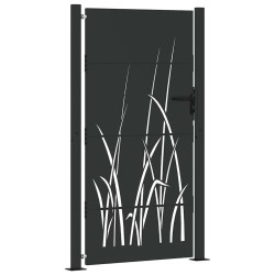 Porte de Jardin Noir 105 x 200 cm Acier peint par poudre 