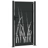 Porte de Jardin Noir 105 x 200 cm Acier peint par poudre 