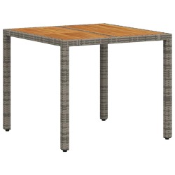 Ensemble de salle à manger de jardin 3 pièces gris en rotin synthétique et acacia 