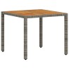 Ensemble de salle à manger de jardin 3 pièces gris en rotin synthétique et acacia 