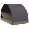 Transat 2 places avec toit rond gris 211x112x140 cm 
