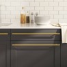 Poignées d'armoire 5 pcs doré 480 mm acier inoxydable 