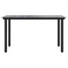 Table à dîner de jardin Noir 200x100x74cm Acier et verre trempé 