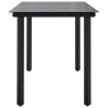 Table à dîner de jardin Noir 200x100x74cm Acier et verre trempé 