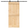Porte coulissante et kit de quincaillerie 90x210 cm pin massif 