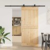 Porte coulissante et kit de quincaillerie 90x210 cm pin massif 