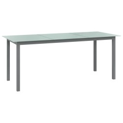 Table de jardin Gris clair 190x90x74 cm Aluminium et verre 