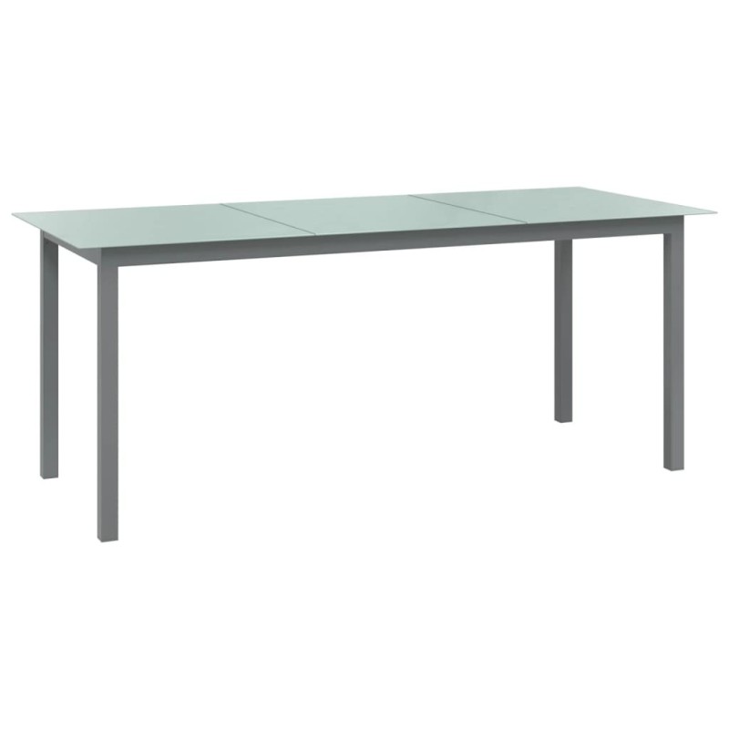 Table de jardin Gris clair 190x90x74 cm Aluminium et verre Table de jardin Gris clair 190x90x74 cm Aluminium et verre