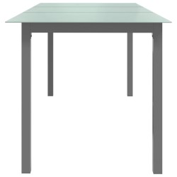 Table de jardin Gris clair 190x90x74 cm Aluminium et verre 