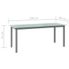 Table de jardin Gris clair 190x90x74 cm Aluminium et verre 