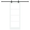 Ensemble de porte coulissante avec matériel blanc 83x211 cm en bois massif de pin 