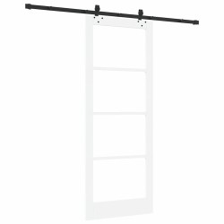 Ensemble de porte coulissante avec matériel blanc 83x211 cm en bois massif de pin 